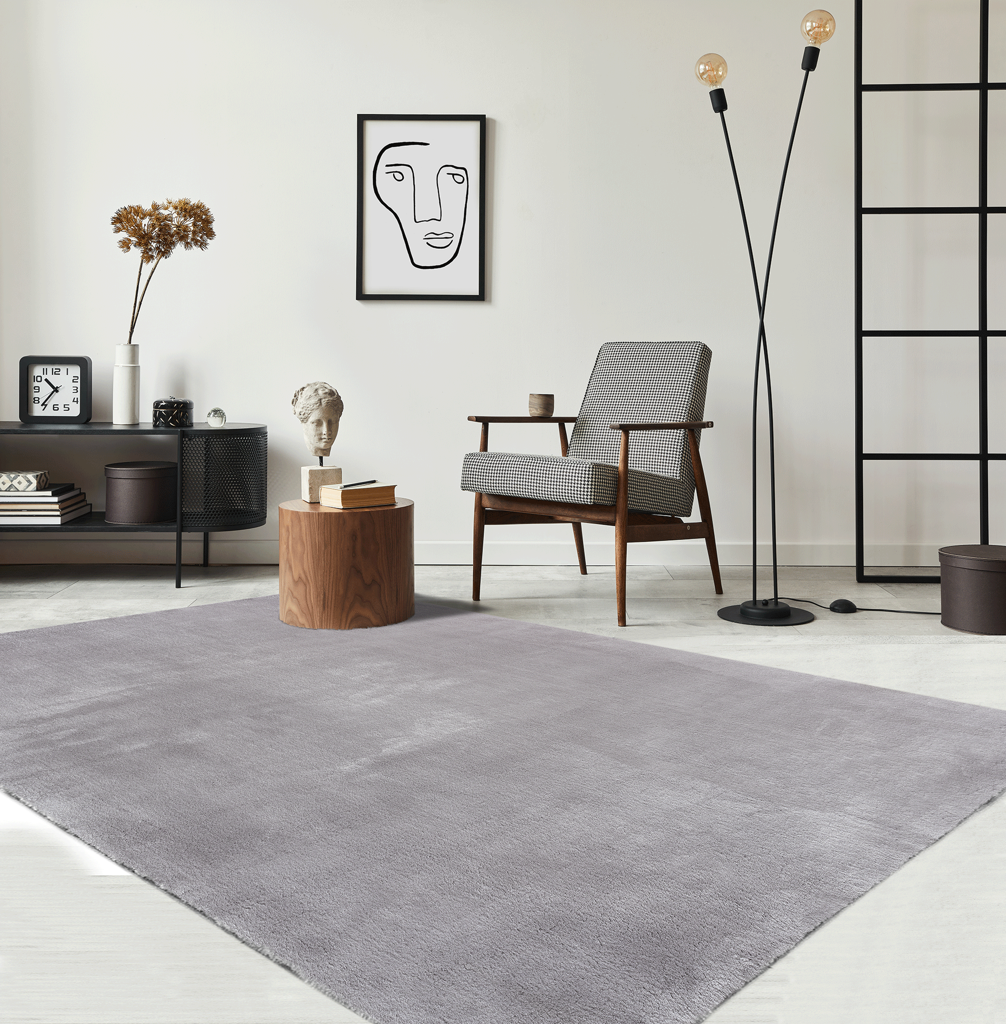 Tappeto antiscivolo lavabile unito Grigio, 240 x 340 cm - RELAX - 2
