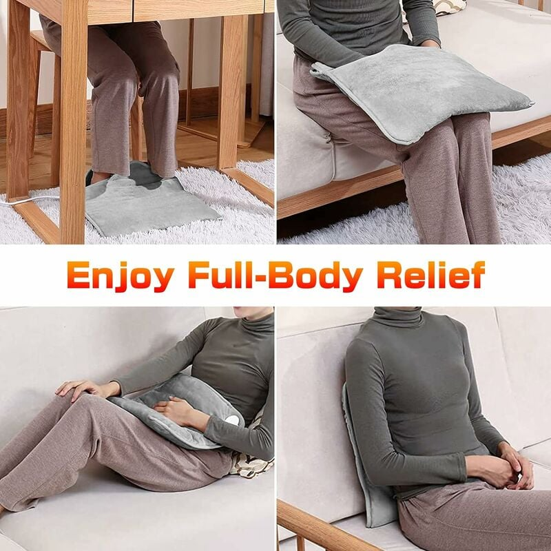 Calentador de pies eléctrico y almohadilla térmica 2 en 1, almohadilla  térmica de 40 x 40 cm con 6 niveles de calefacción con apagado automático |  Leroy Merlin