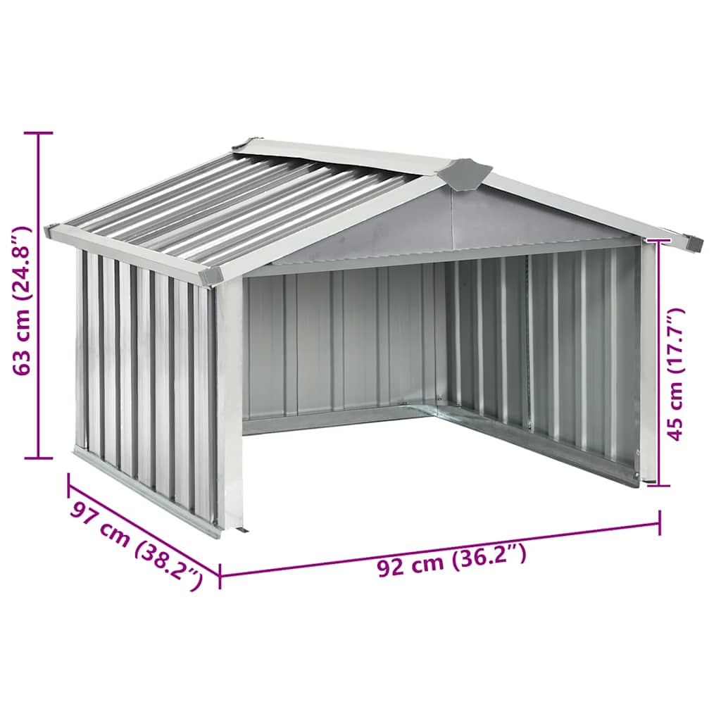 Abri pour robot de jardin 92x97x63 cm Acier galvanisé Gris vidaXL - 9