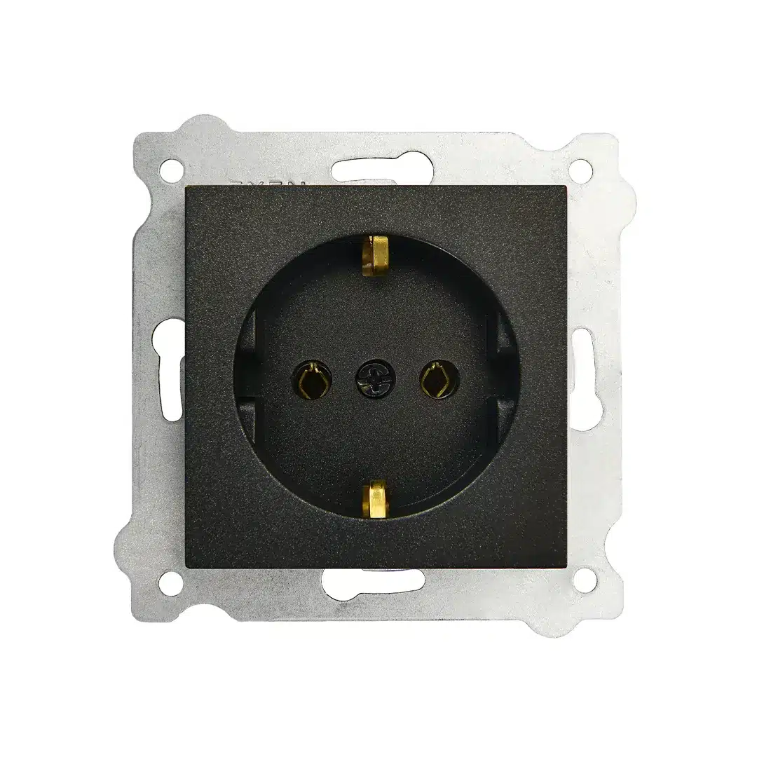 Priza simpla incastrata, 16A, 250V, SCHUKO EXEN negru / 290-001403-237