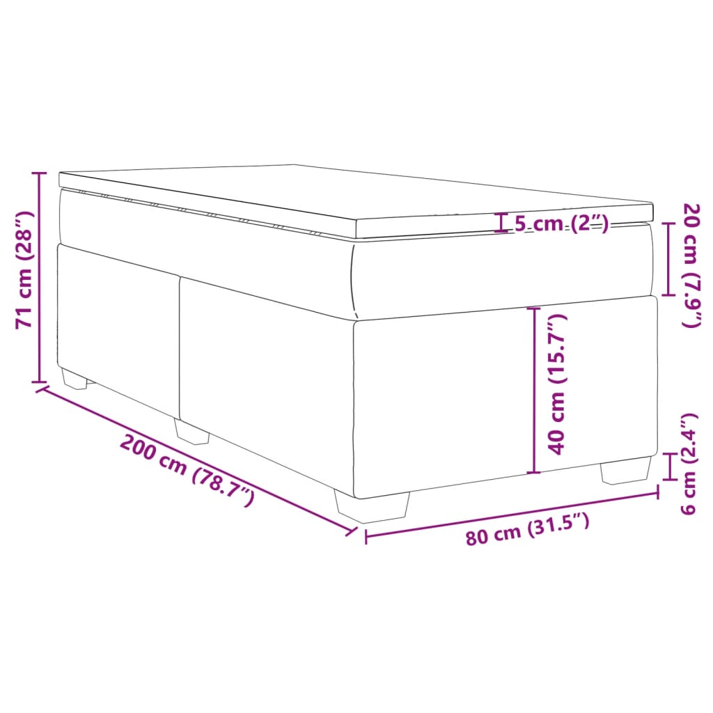Cama box spring con colchón tela azul 80x200 cm | Leroy Merlin