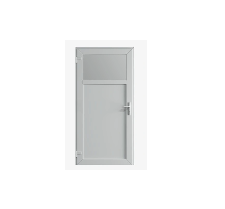 90X205 cm LEWE Drzwi techniczne zewnętrzne PVC białe