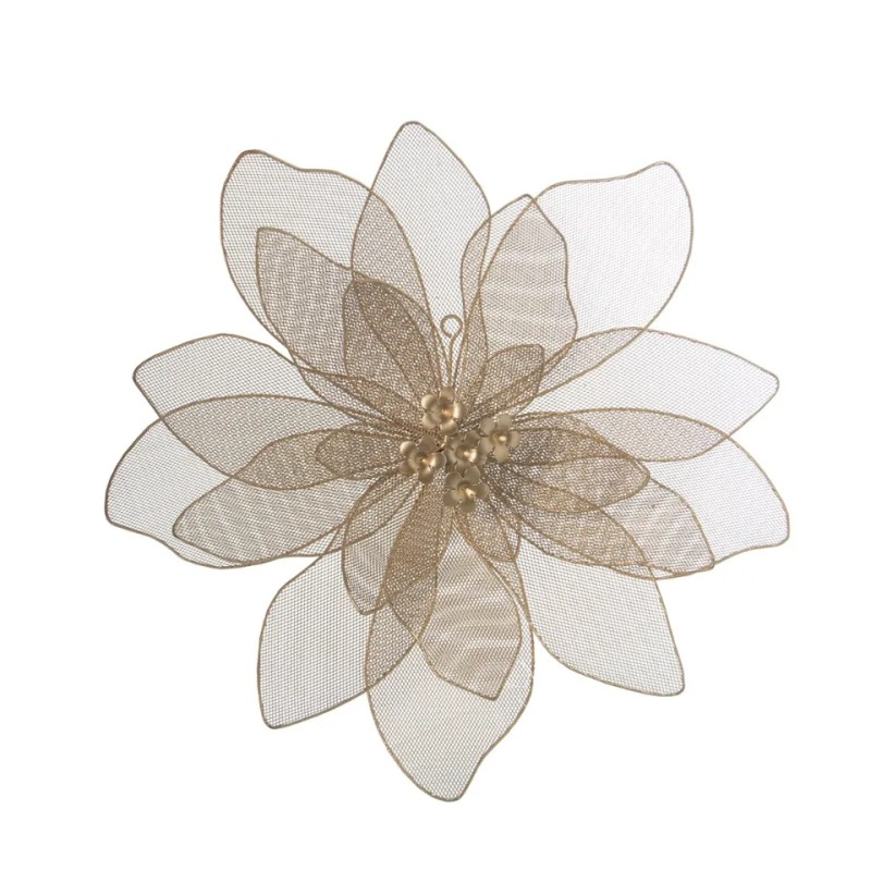 Decoración flor de metal dorado 55 cm | la loja de ana
