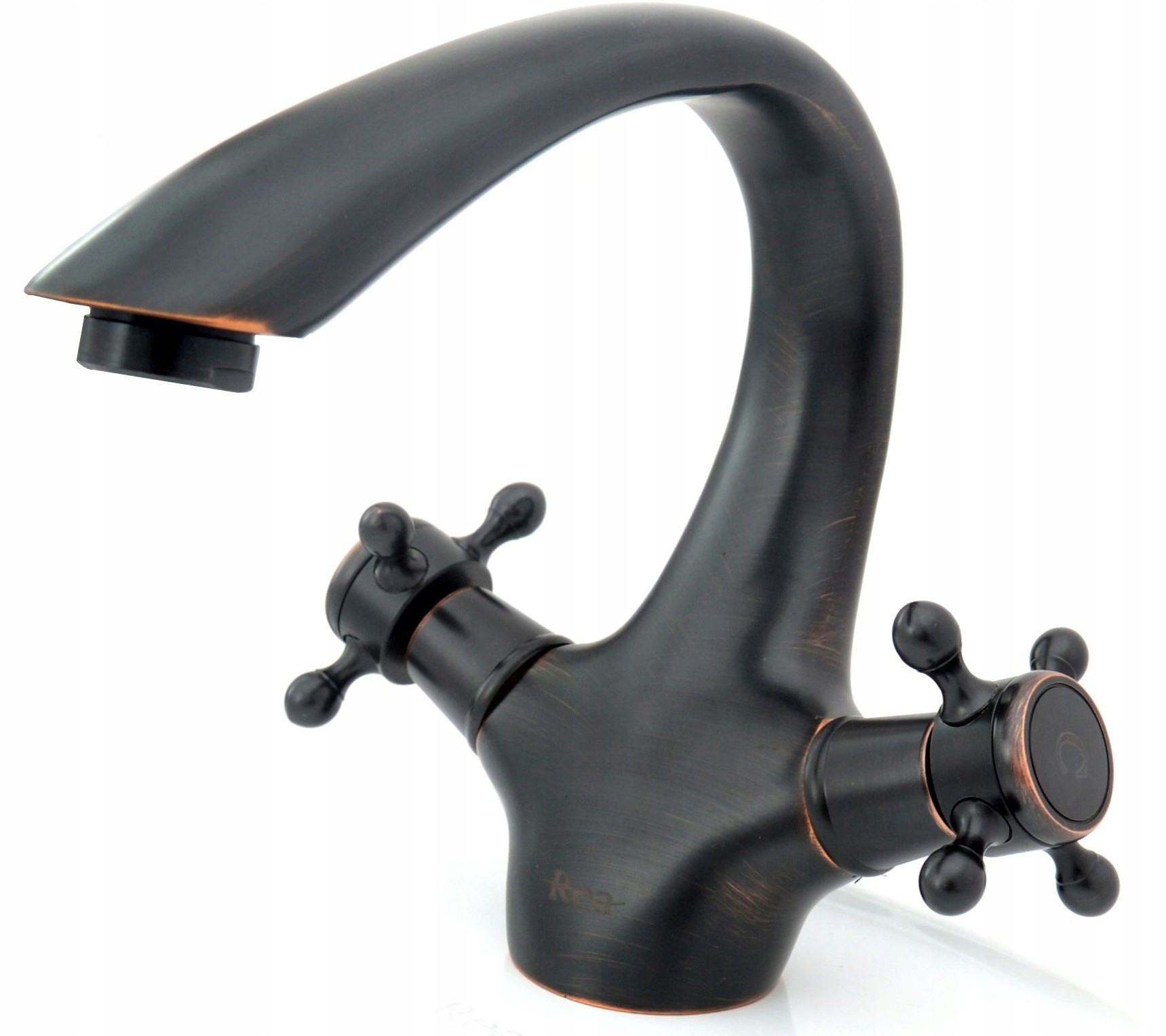 Bateria umywalkowa Rea Retro Postarzana Czarna Niska