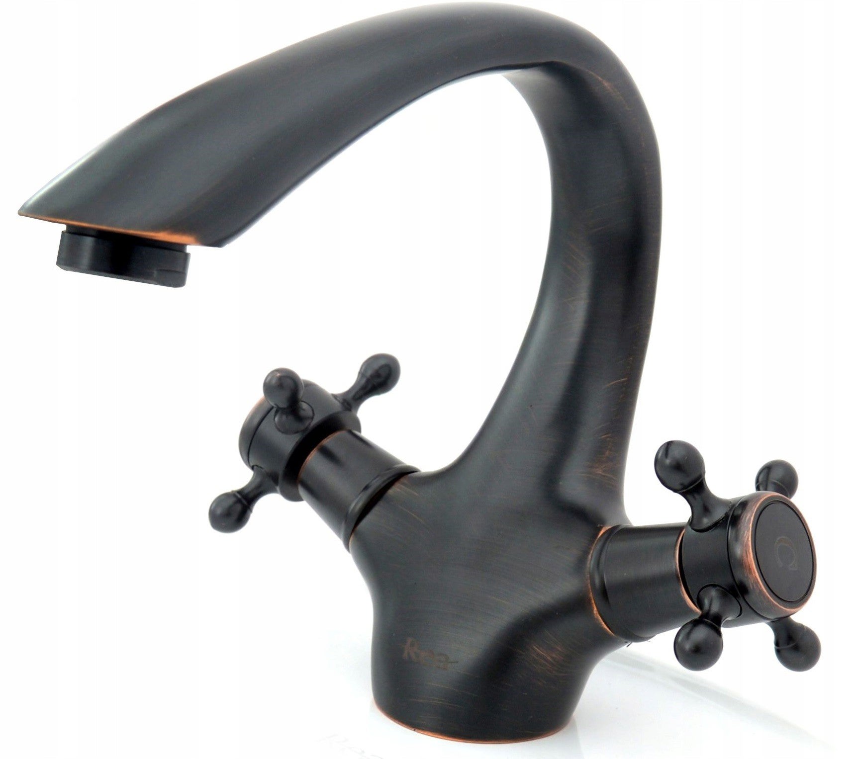 Bateria umywalkowa Rea Retro Postarzana Czarna Niska