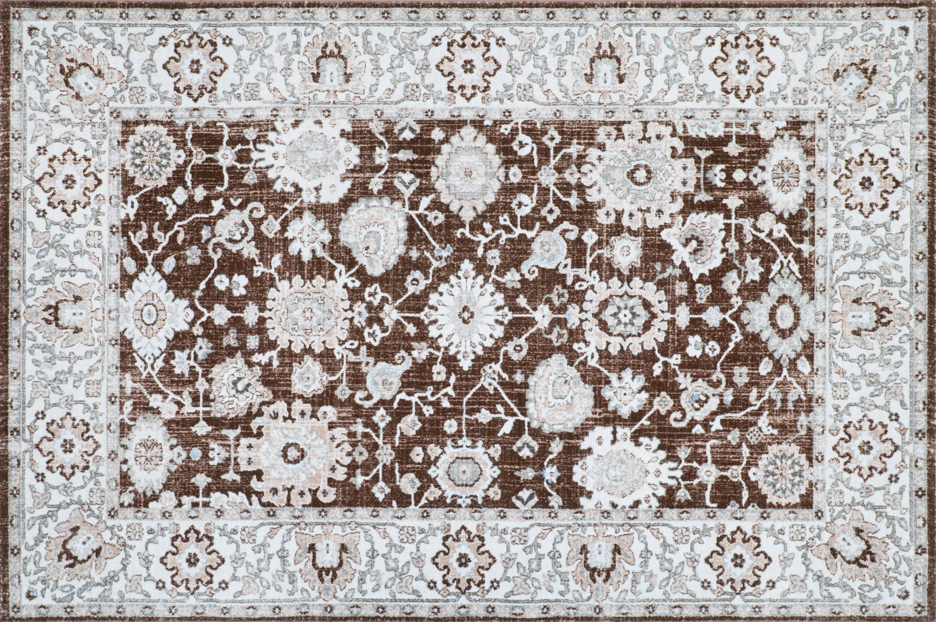 Alfombra de vinilo, teherán marrones 133x200 cm - pvc antideslizante, lisa impresa, vinilica para cocina o salón, lavable