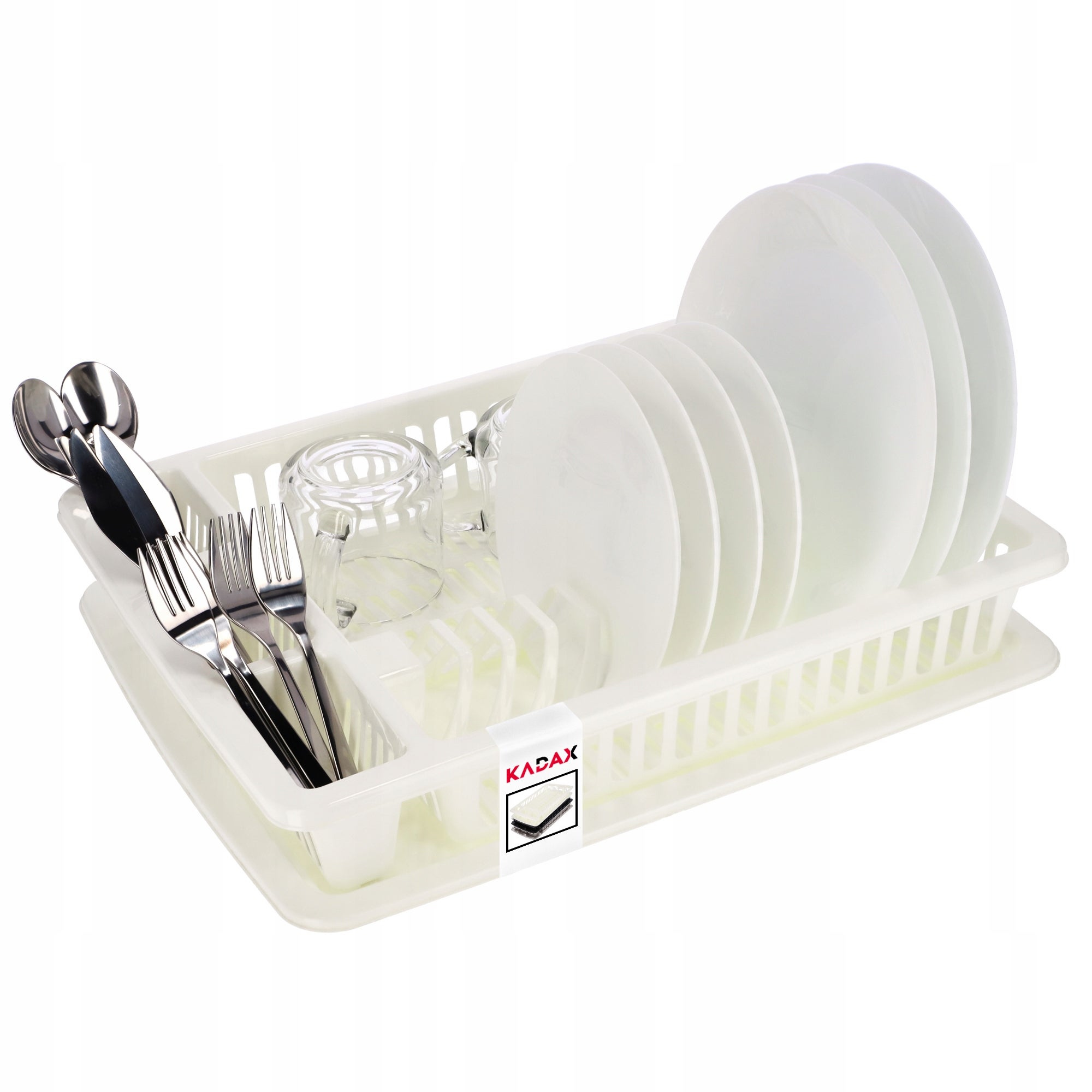 OCIEKACZ SUSZARKA DO NACZYŃ NA SZTUĆCE DUŻA STOJĄCA TACKA PLASTIKOWA 46cm