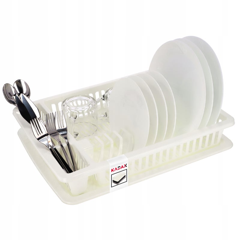 OCIEKACZ SUSZARKA DO NACZYŃ NA SZTUĆCE DUŻA STOJĄCA TACKA PLASTIKOWA 46cm