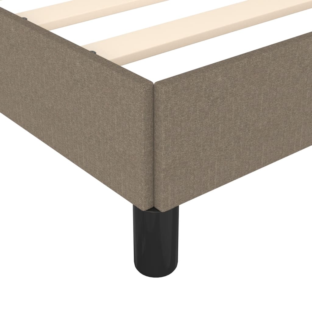 Cadre de lit sans matelas taupe 120 x 200 cm en tissu - 7
