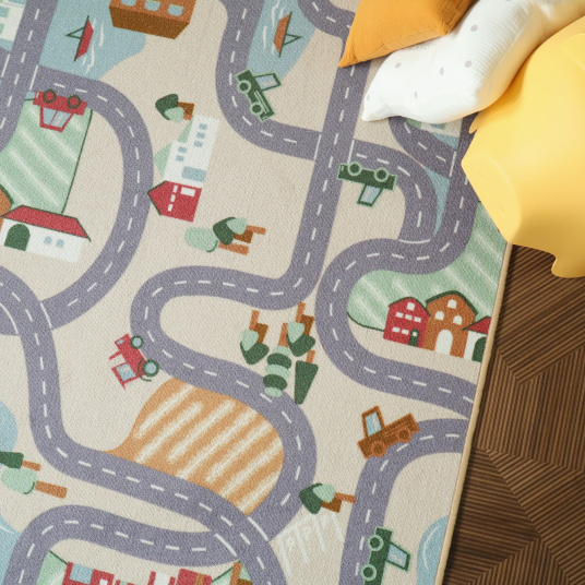 Tapis de jeu enfant - Circuit de voiture - Campagne - 120 x 170 cm - 2