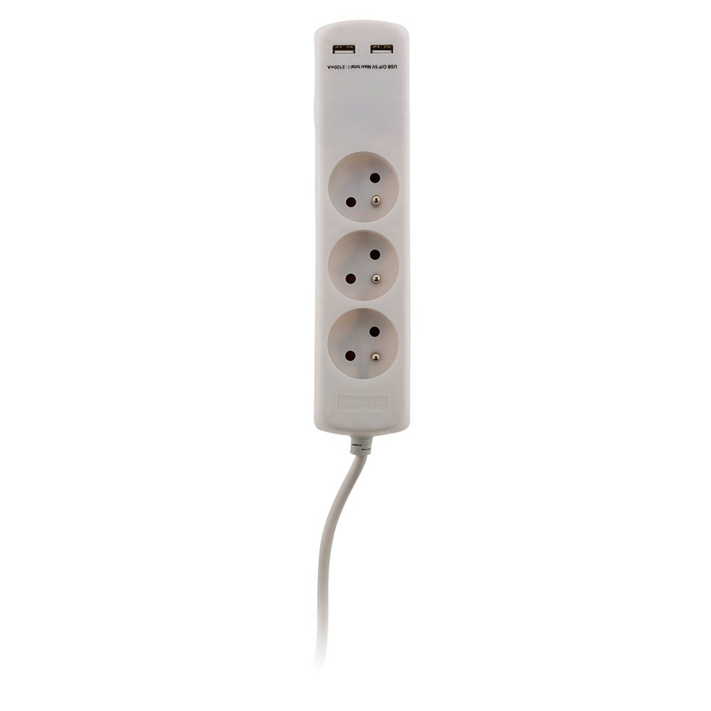 Bloc 3 prises 16A 2P+T avec 2 USB - Zenitech - 2