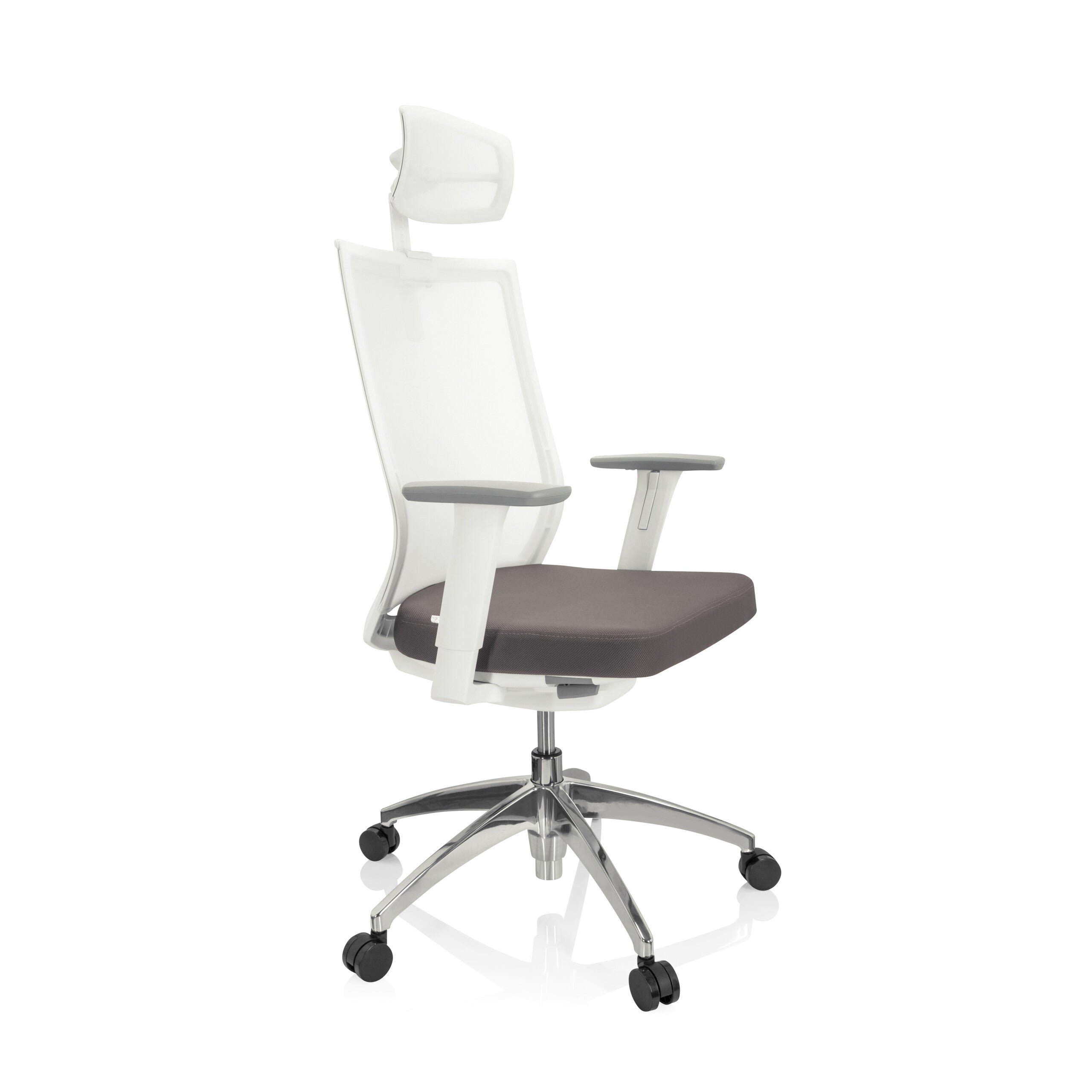 Sedia da ufficio / Sedia girevole ASPEN WHITE PRO Tessuto di maglia / Tessuto grigio hjh OFFICE - 6