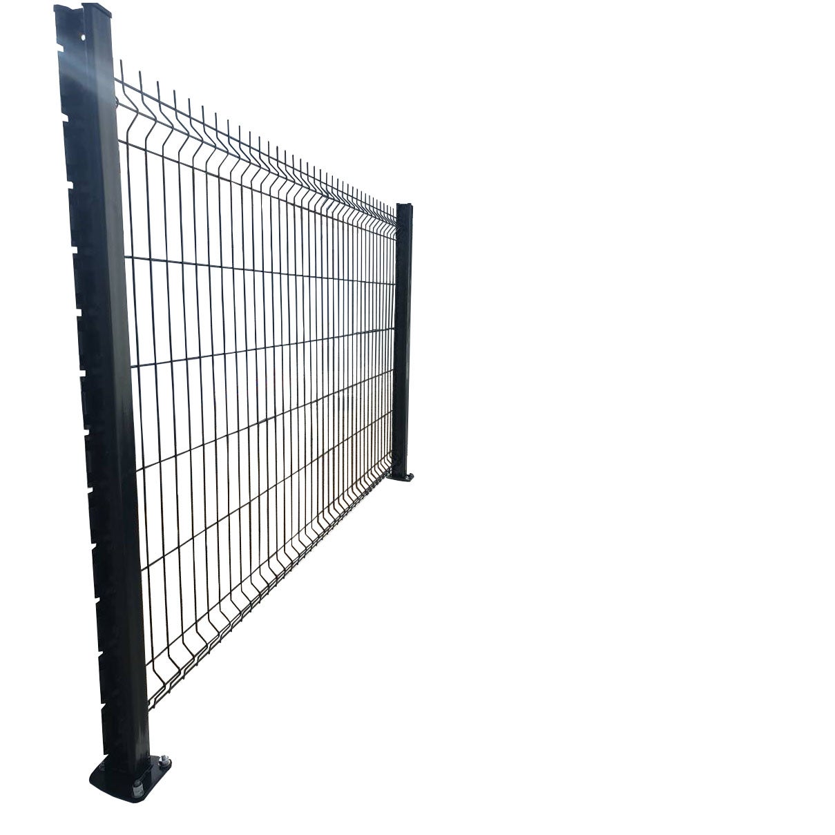 Lot de 4 poteaux à encoche sur platine 1m10 gris anthracite - 6