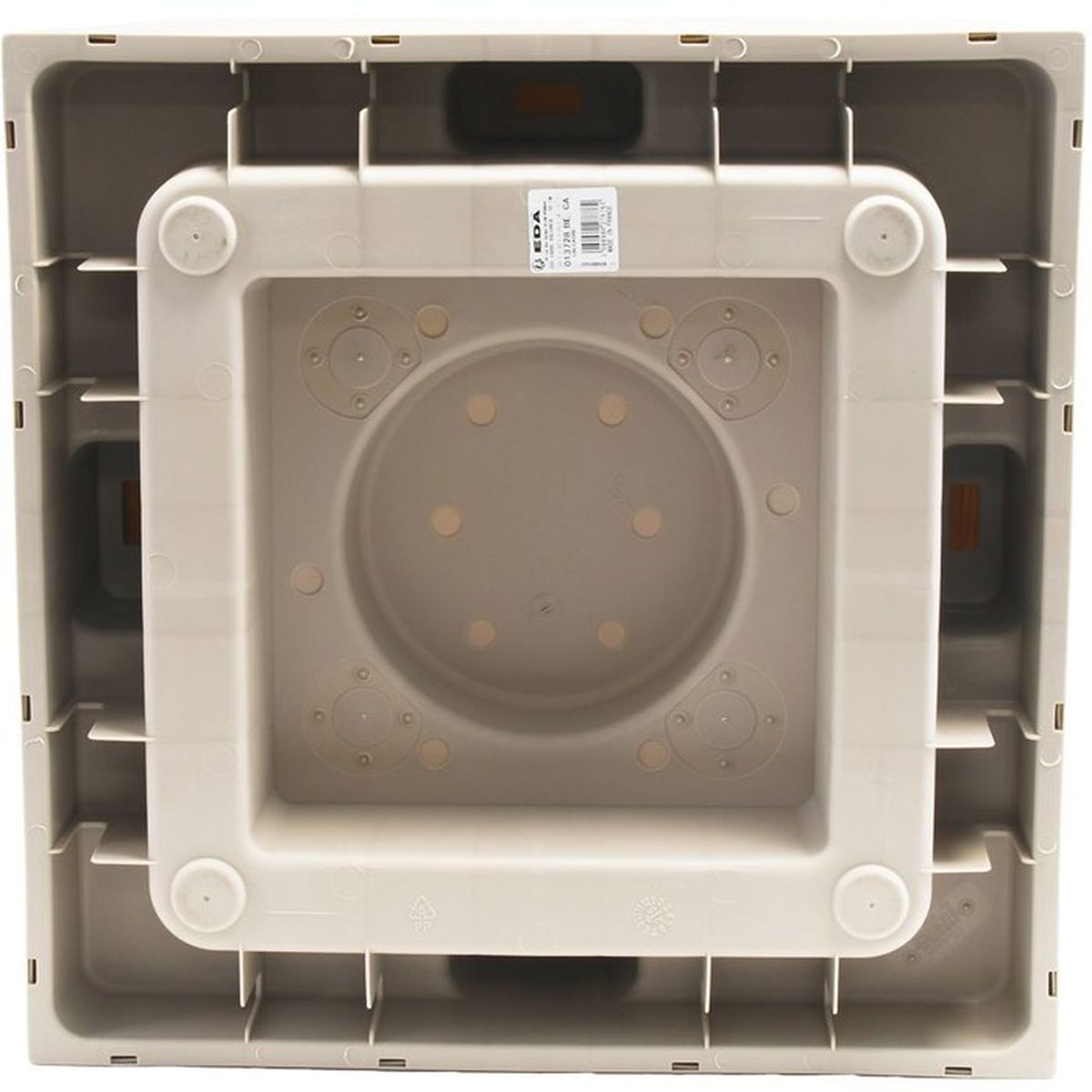 Jardiniere carree EDA Volcania beige calcaire effet pierre 57 L 49,5 x 49,5 x 49,5 cm polypropylène - 3