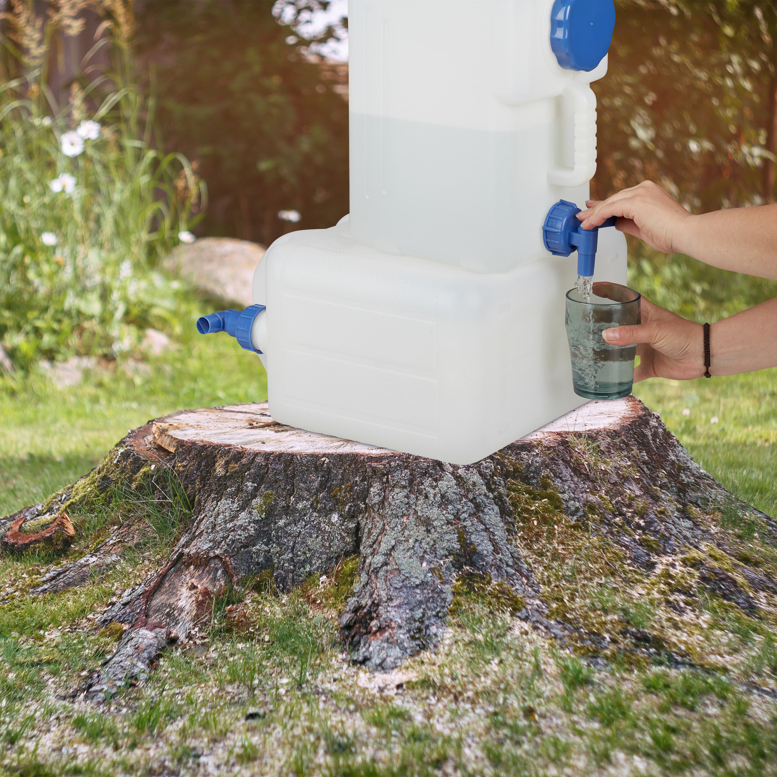 Jerrycan jerricane bidon d’eau réservoir 25 L robinet bouchon sans BPA camping voiture festival, blanc, Relaxdays - 2