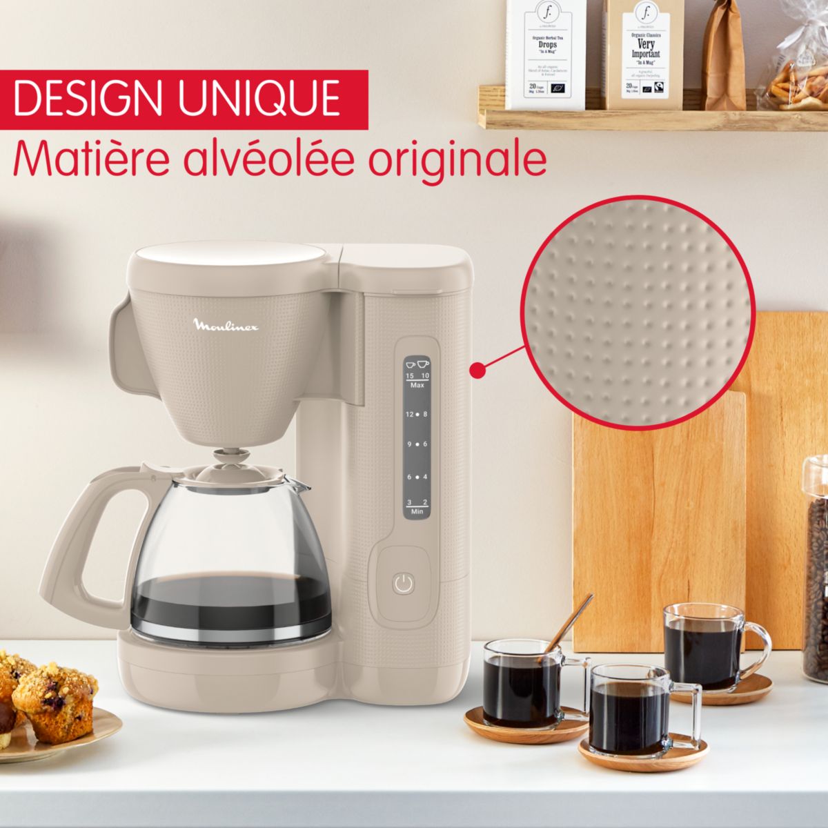 Cafetière filtre MOULINEX FG2M0B10 morning grise - 3