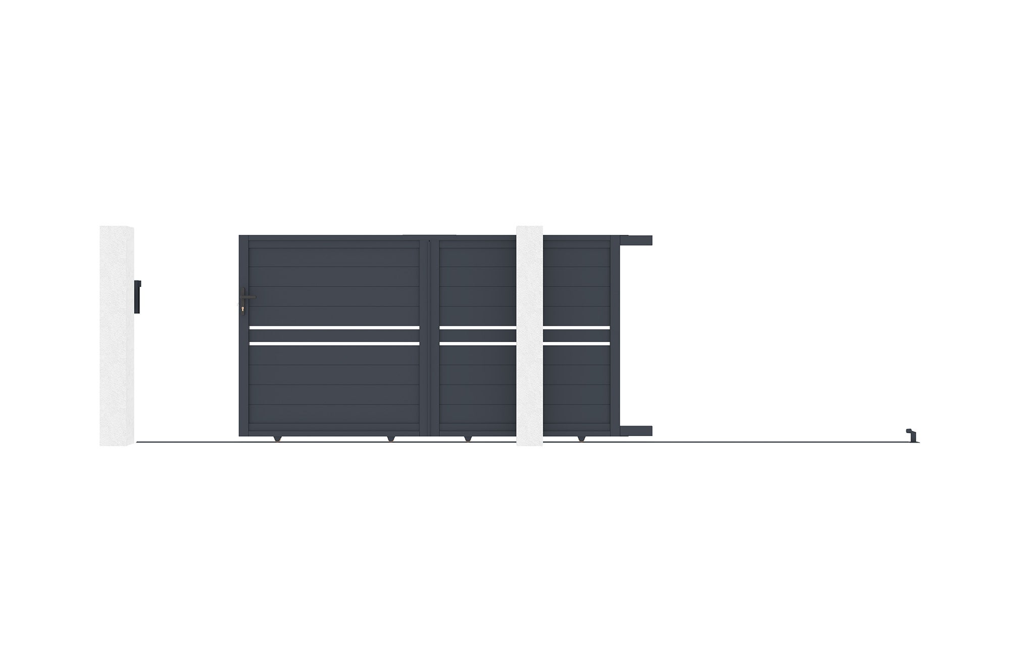 Portail coulissant 3m CIMONE H.160 aluminium gris - 5
