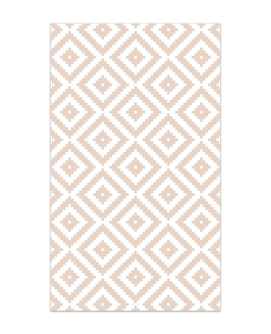 Alfombra de vinilo geométrica 07 beige 200x200 cm pvc cocina salón comedor