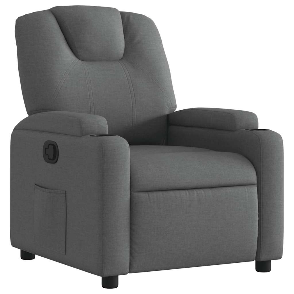Fauteuil inclinable en tissu gris foncé - 2