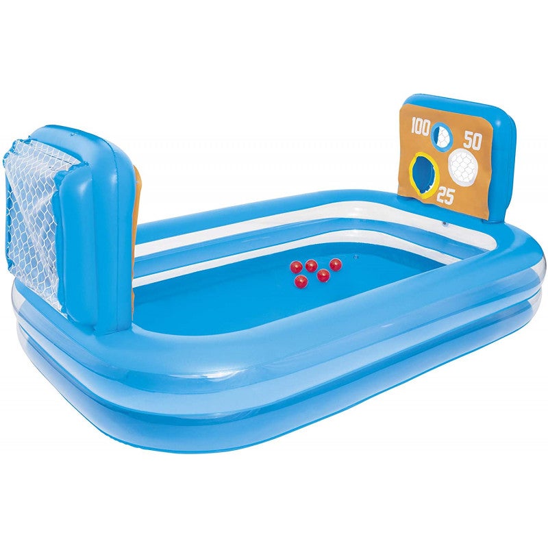 Piscina infantil hinchable bestway 54170 con portería blancos y pelotas