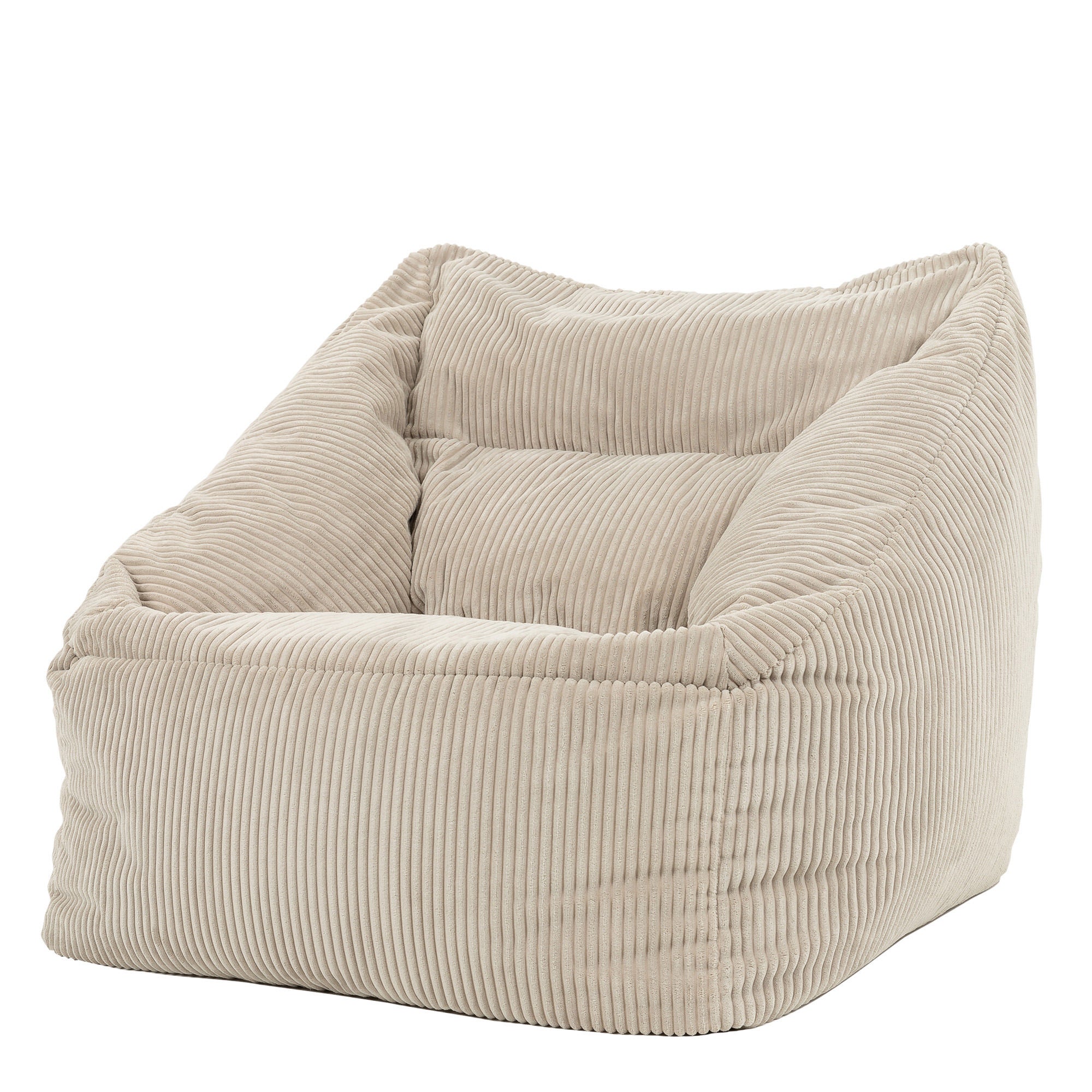 Pouf fauteuil avec repose-pied carré Icon velours côtelé beige galet 97x84cm Oeko-Tex® - 5