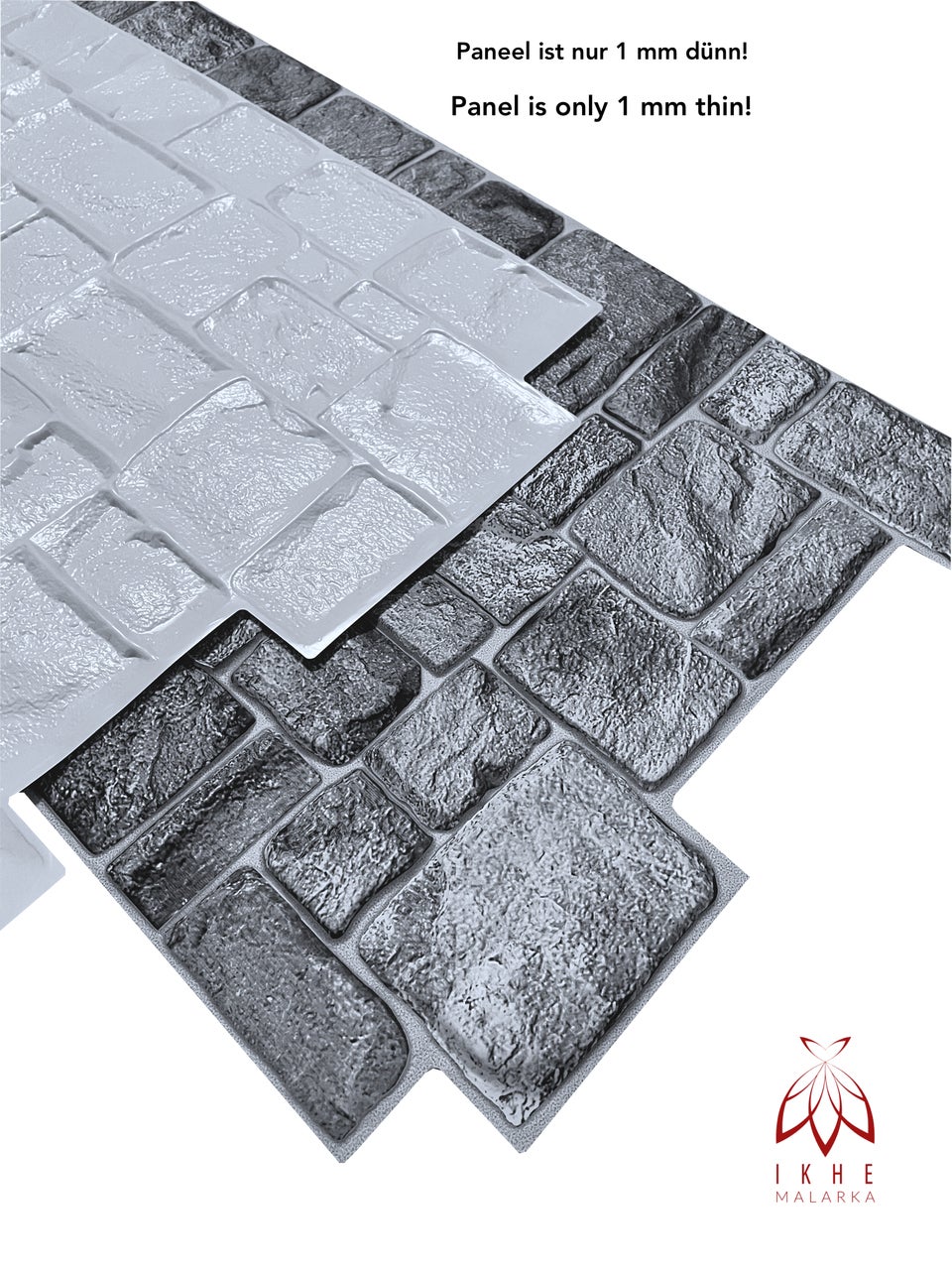 4 m²/10 pièce 3D PVC IMITATION TUILES panneaux muraux revêtement mural DECOR PVC bardage carreaux imitation Dark Stone épaisseur 1mm ! - 5