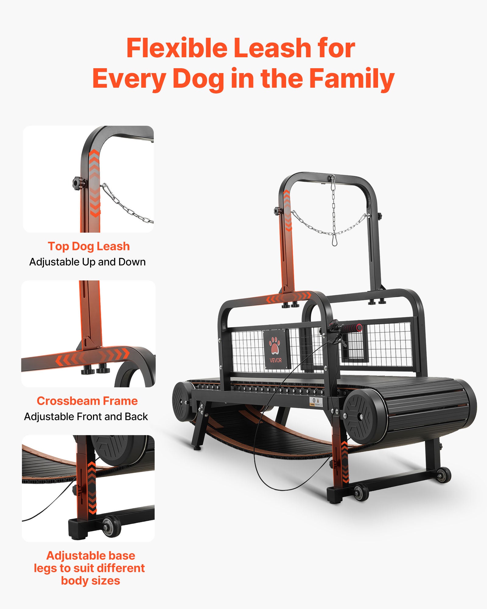 Cinta de correr VEVOR para perros pequeños a medianos, estera de ejercicio interior no motorizada para perros, carga máxima 400 libras, inclinación - 6