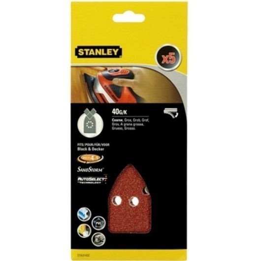 STANLEY STA31029-QZ - 20 Hojas De Lija Para Mouse. Grano Surtido: 5 X G80, 5 X G120, 5 X G180 Y 5 X G240 | Leroy Merlin
