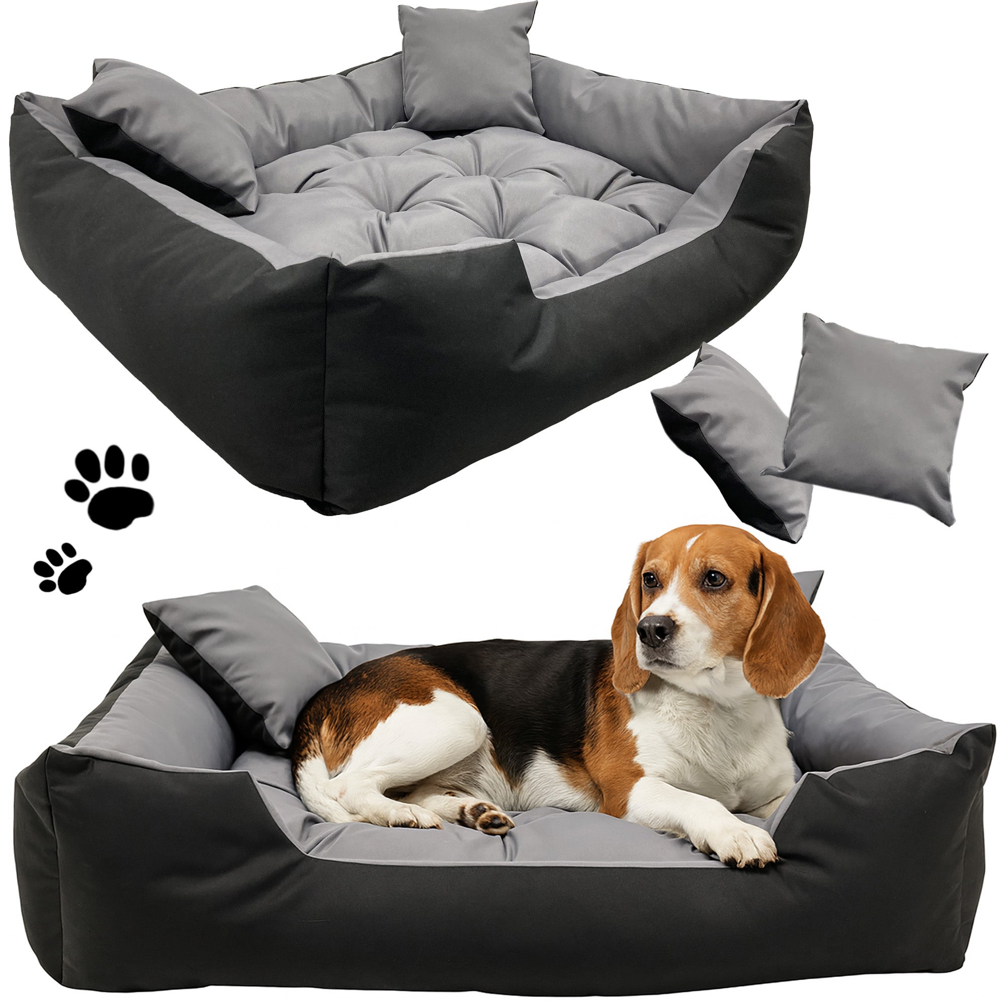Legowisko Dla Psa NEOPAK Wodoodporne Posłanie Kanapa Sofa 75x65 cm Szare 1 szt.