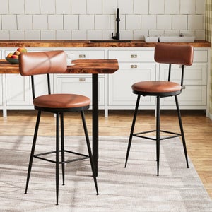 Lot De 6 Tabourets De Bar Avec Dossier Et Repose-Pieds,Tabourets De Bar