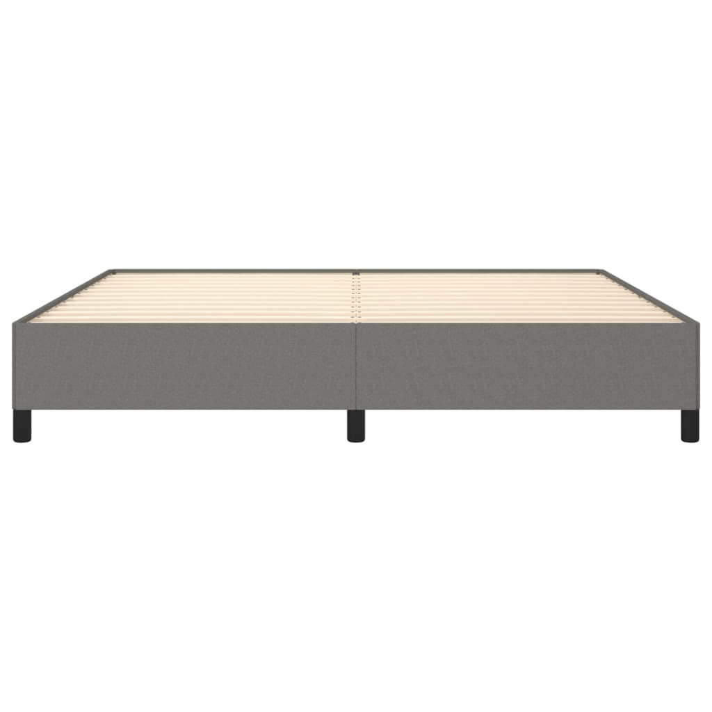 Cadre de lit sans matelas gris foncé 200 x 200 cm tissu - 5