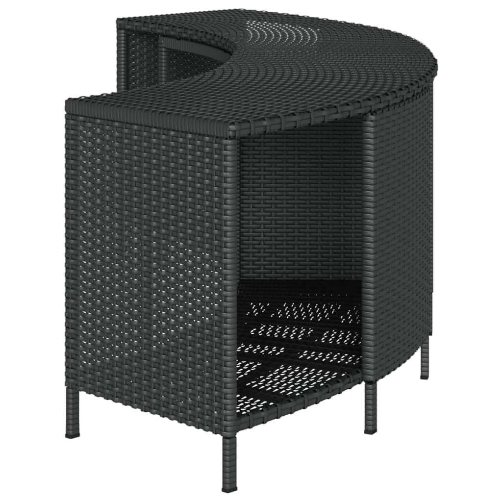 vidaXL Étagères de rangement pour spa 2 pcs noir résine tressée - 4