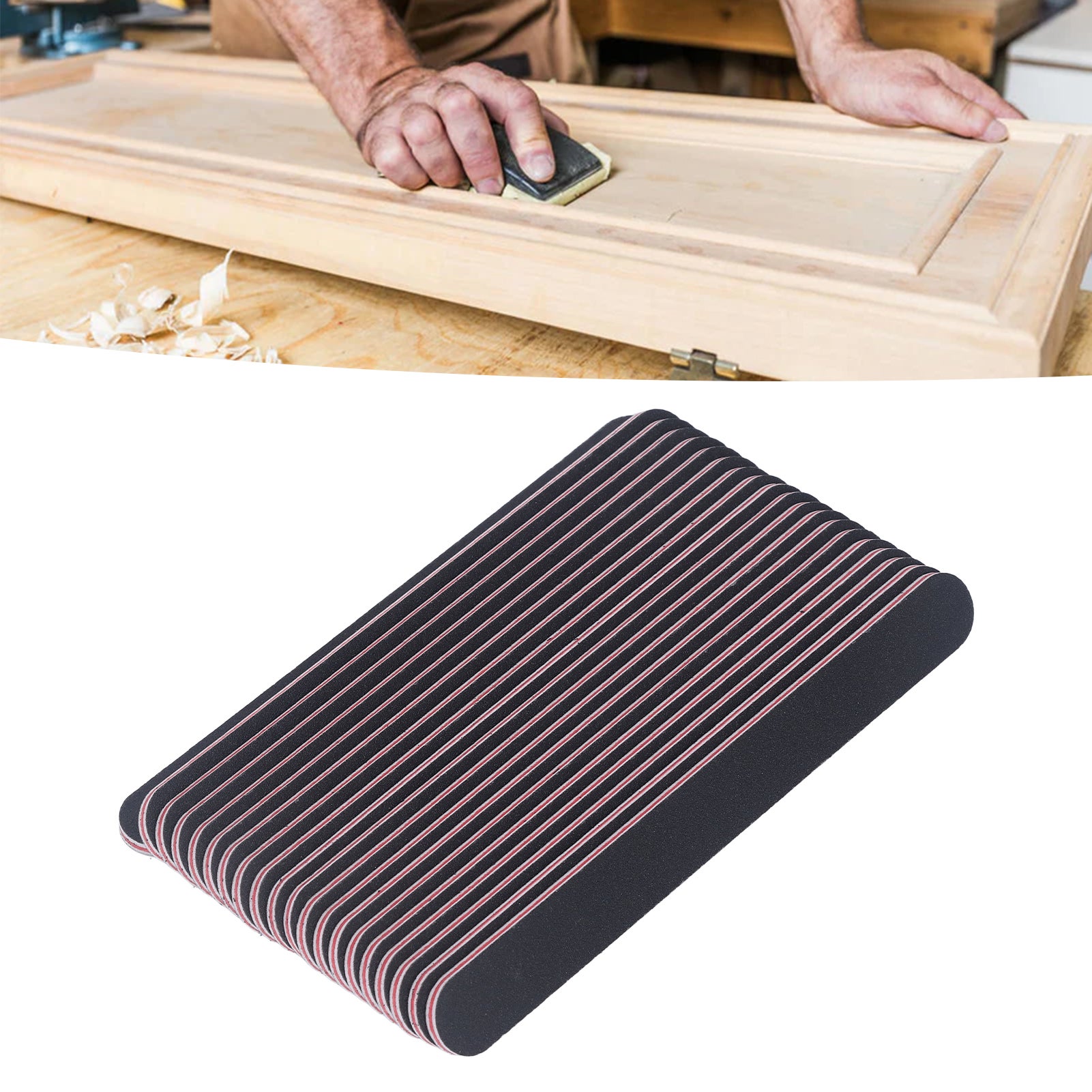 20 papiers de verre double face, noir, épaississement, 5 tailles, utilisation humide et sèche, papier de polissage pour l'artisanat, le bois - 4