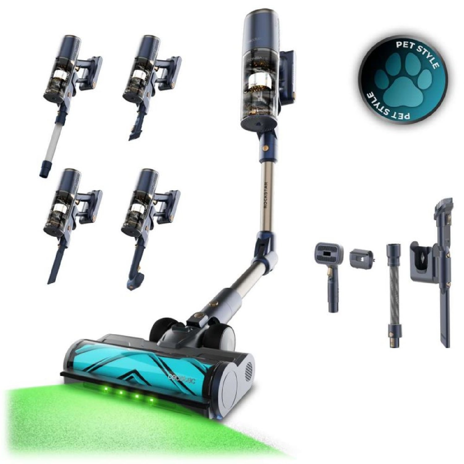 Cecotec Aspiradora Escoba Sin Cable Conga Rockstar Rs90 Pet Flex Detect. 650W, Succión 230Aw Y 30Kpa, Cepillo Antienredos - Imagen 2