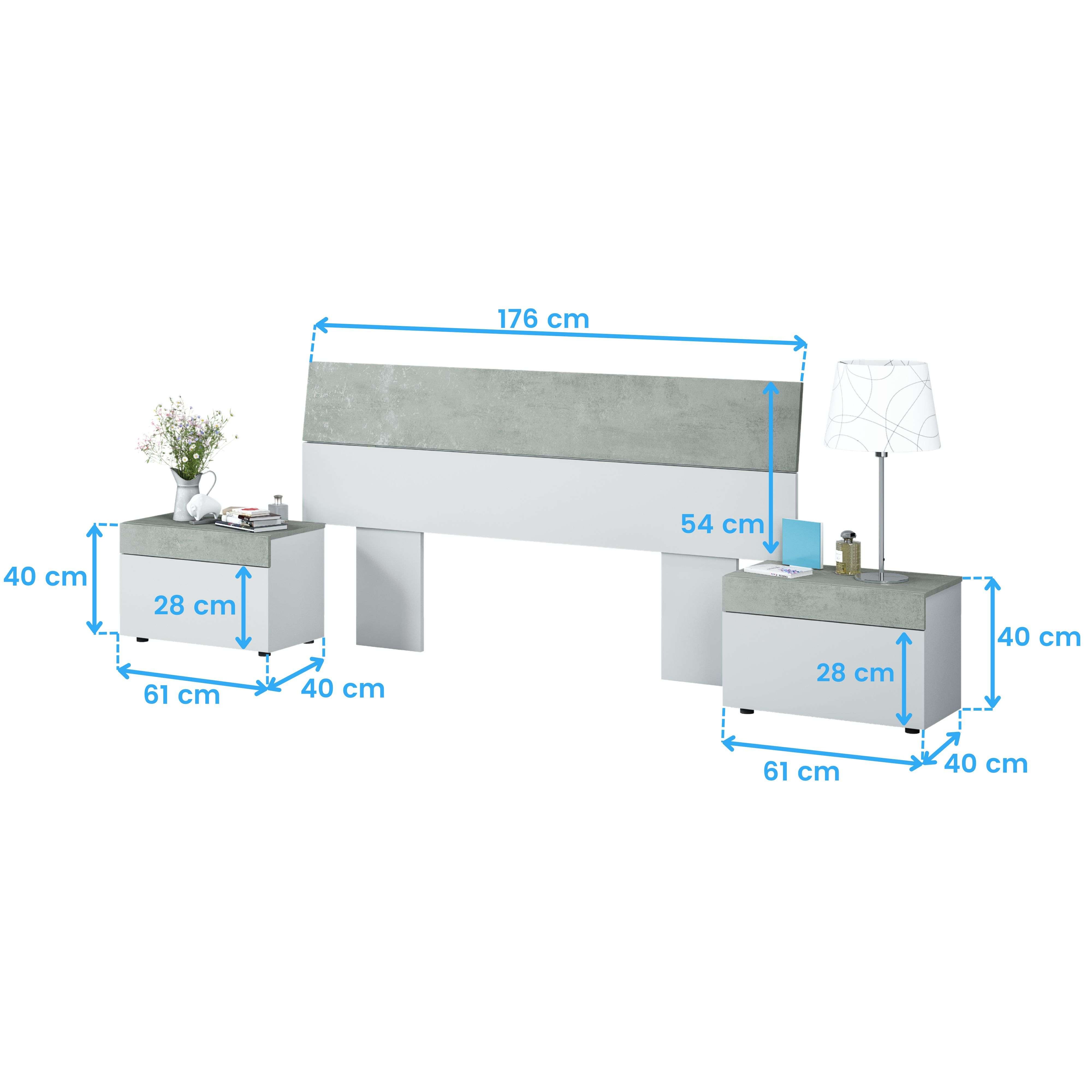 Tête de lit Tekkan avec tables de chevet - 8
