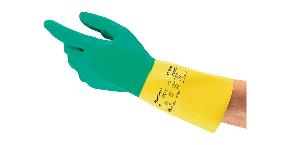 Gant de protection chimique AlphaTec® 87-900 Taille 7.5-8 vert/jaune EN 388.EN 374.EN 421 (Par 12) - 6