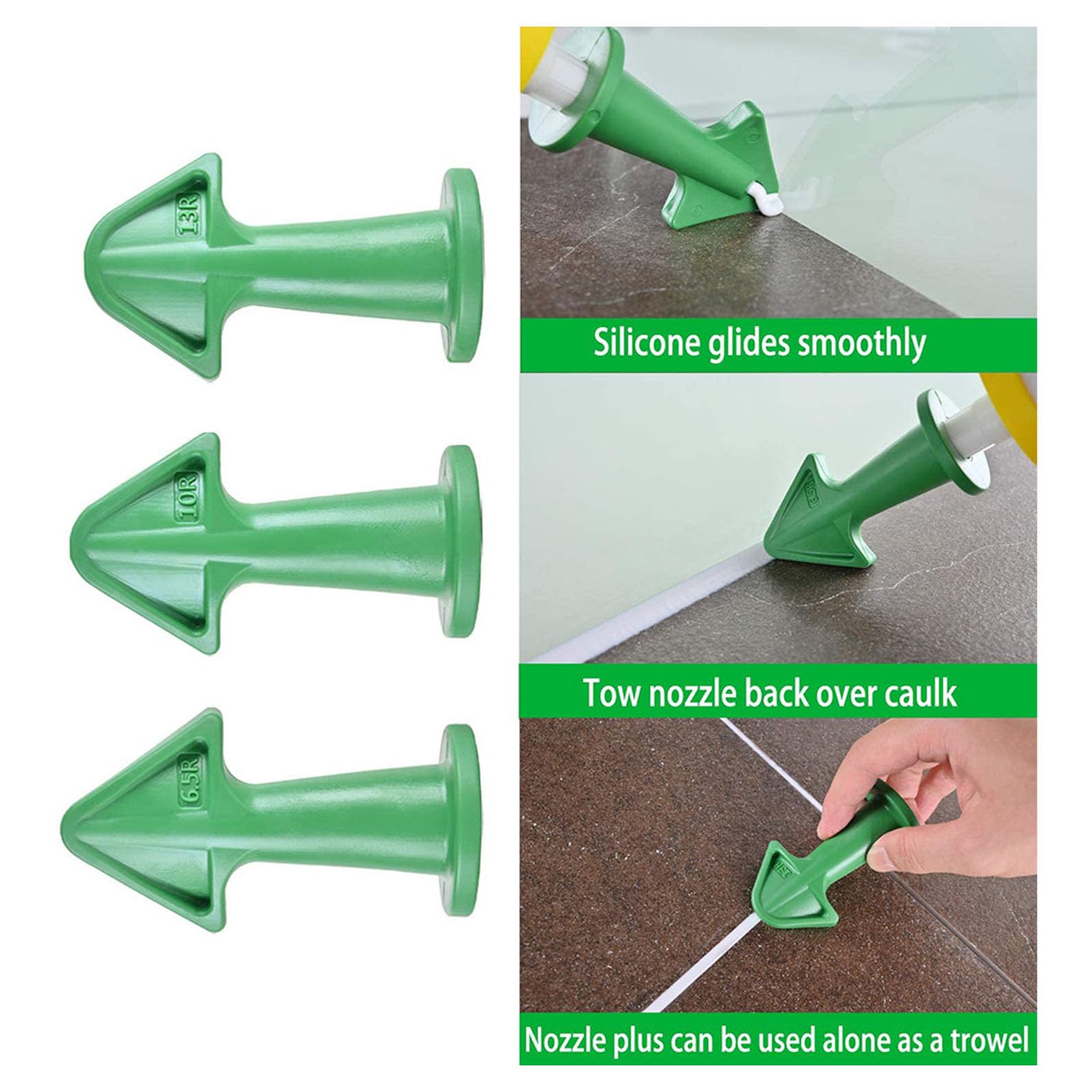 Kit Di 5 Applicatori In Silicone TPR Per Sigillante E Malta – Antigraffio, Riutilizzabili, Ideali Per Bagno E Cucina