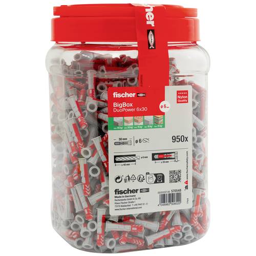 Kołek fischer DUOPOWER 6x30 BigBox 950 sztuk mocowanie beton i tynk