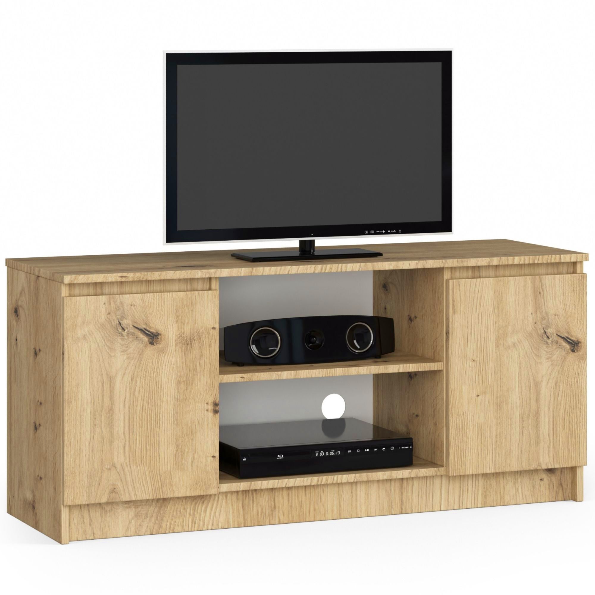 Szafka RTV AKORD Dąb Artisan 120 cm 2 drzwi kolor Dąb Artisan mat 2 półki 120x40x55 cm