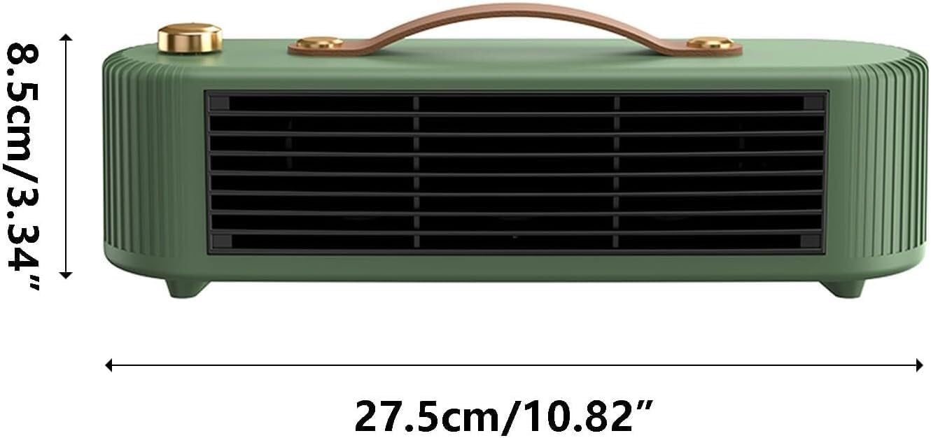 Grzejnik - Ogrzewacz domowy - Przenośny grzejnik ceramiczny - Zielony - 27,5 cm x 9 cm x 8,5 cm - 5