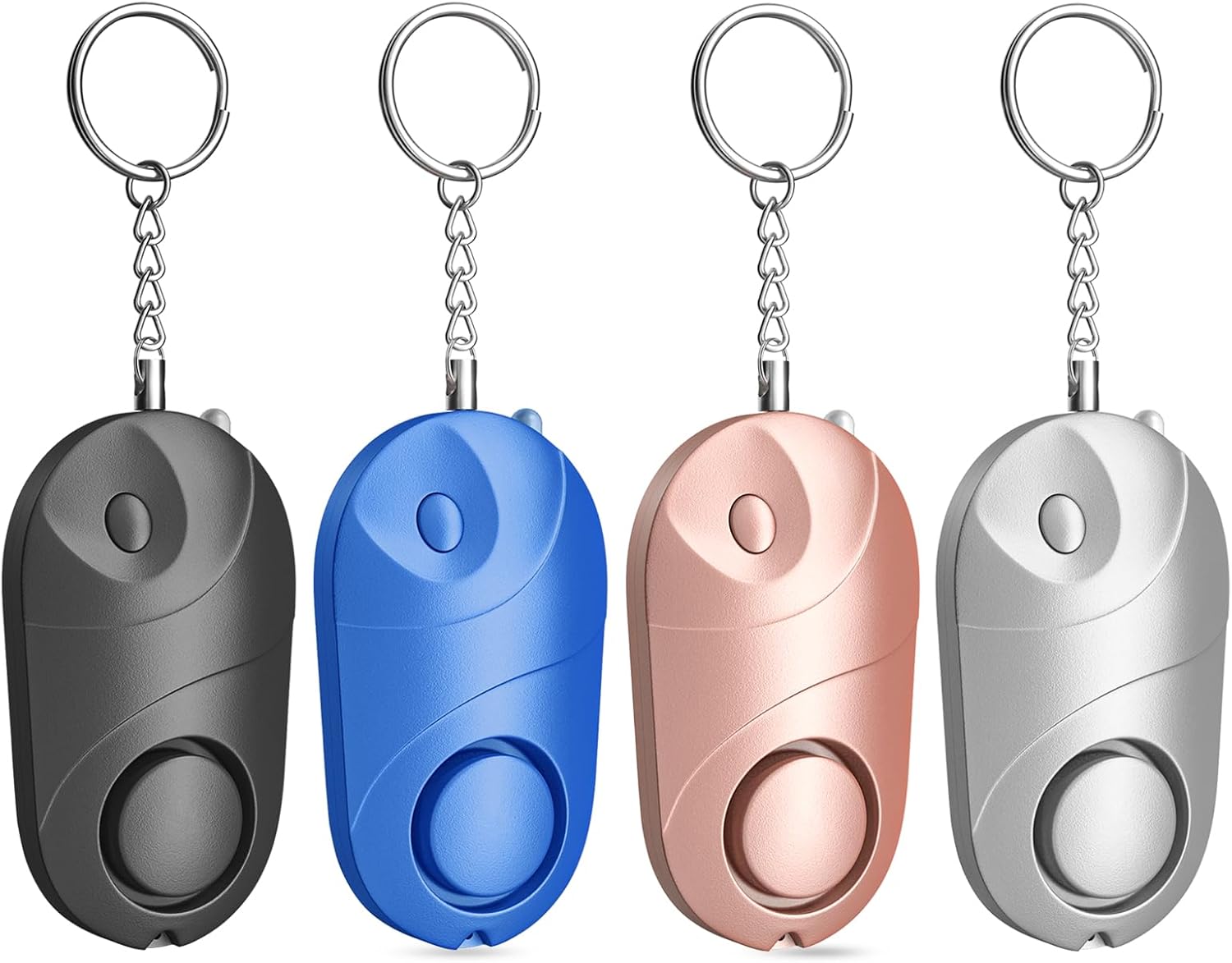 4 szt. Osobisty alarm, dźwięk, brelok do kluczy, syrena 130 dB z oświetleniem, samoobrona, alarmy bezpieczeństwa