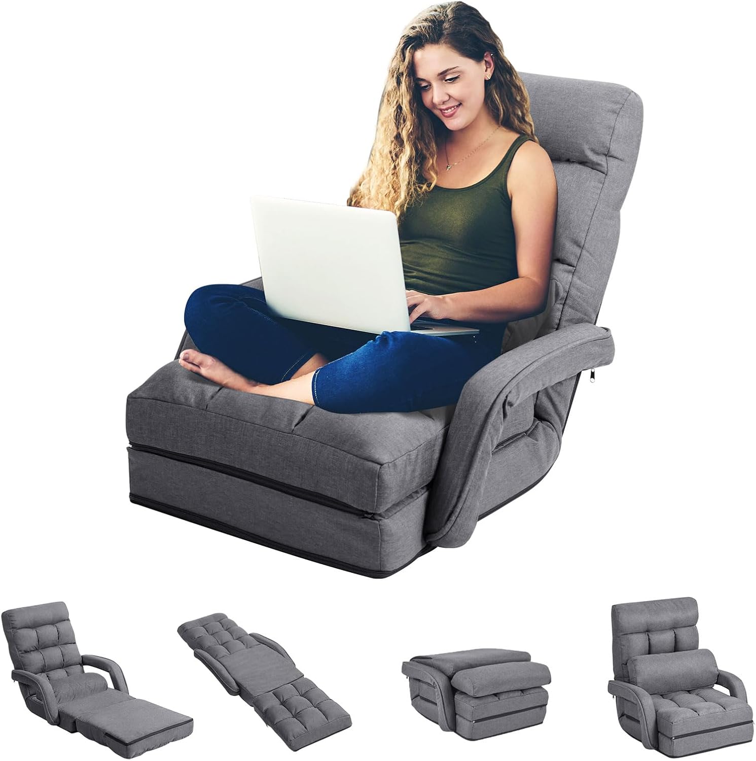 Poltrona convertibile a posto da salotto, sedia da terra per