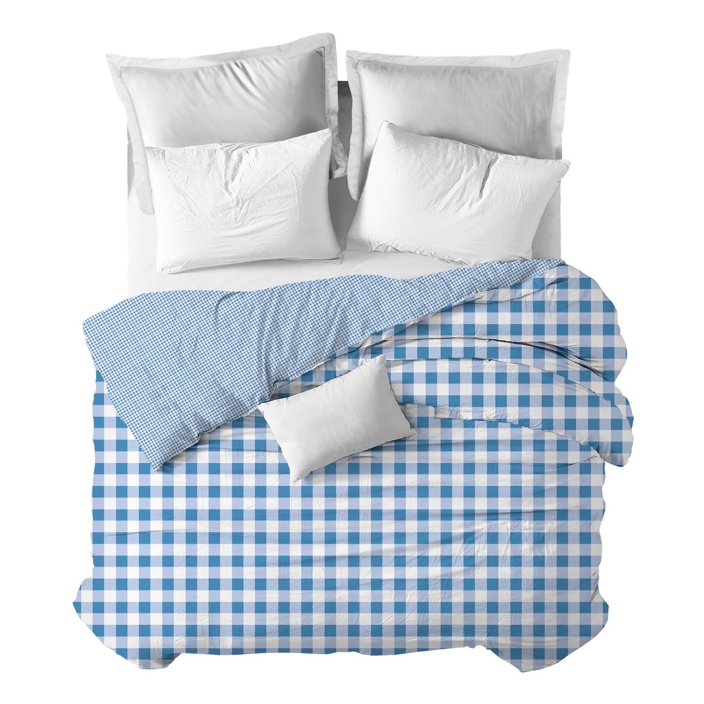 Sokios  Funda Nórdica Vichy Marino, Cama105 (180X270) , Leroy Merlin