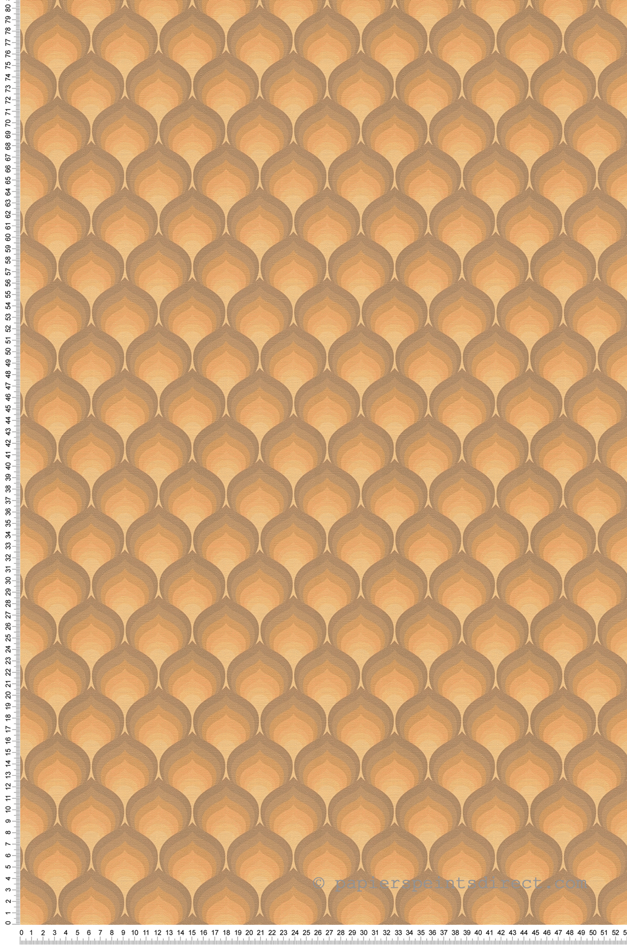 Papel pintado naranja estilo años 70 papel pintado retro chic geométrico para salón o dormitorio