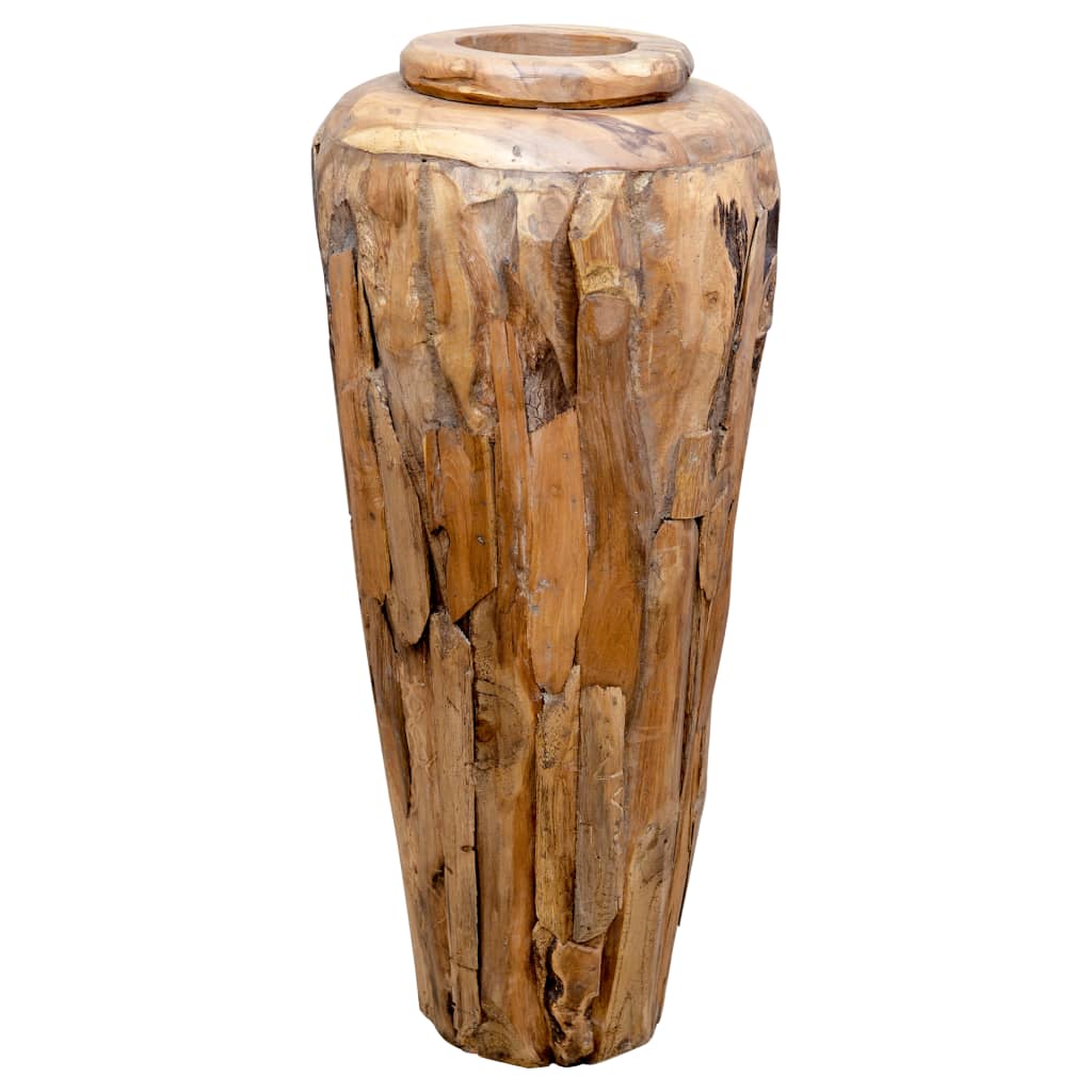 Vidaxl Jarrón Decorativo De Madera Maciza De Teca 40X80 Cm , Leroy Merlin