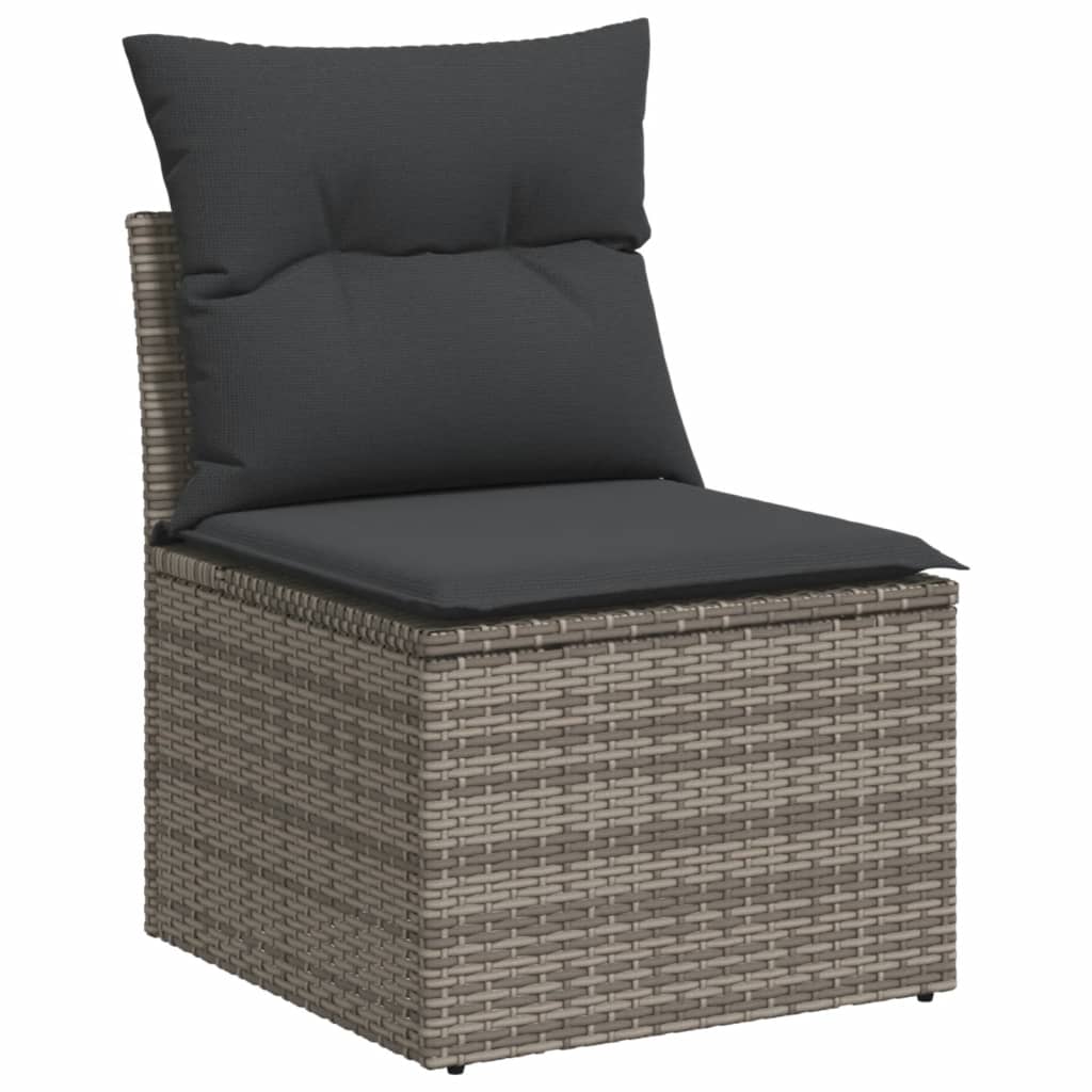 Salon bas de jardin en Rattan synthétique Gris 8 personnes - 5