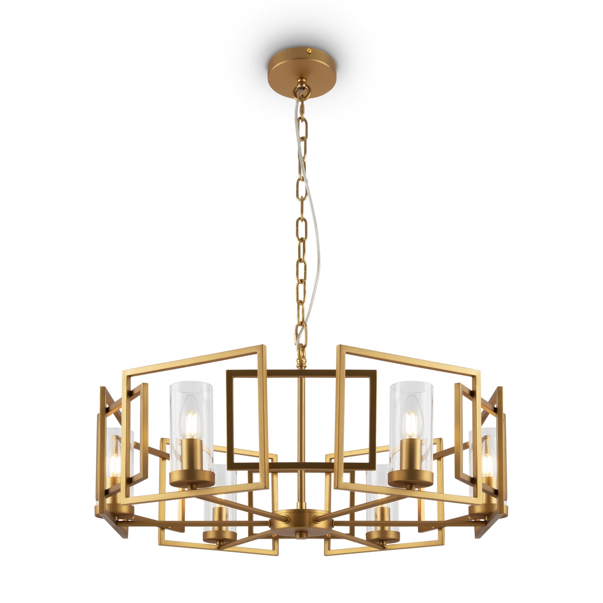 Lampa wisząca Bowi mosiężno-złota 6xE14x40W styl klasyczny wym: 138,5 x 65,6 x 65,6 cm metal Maytoni