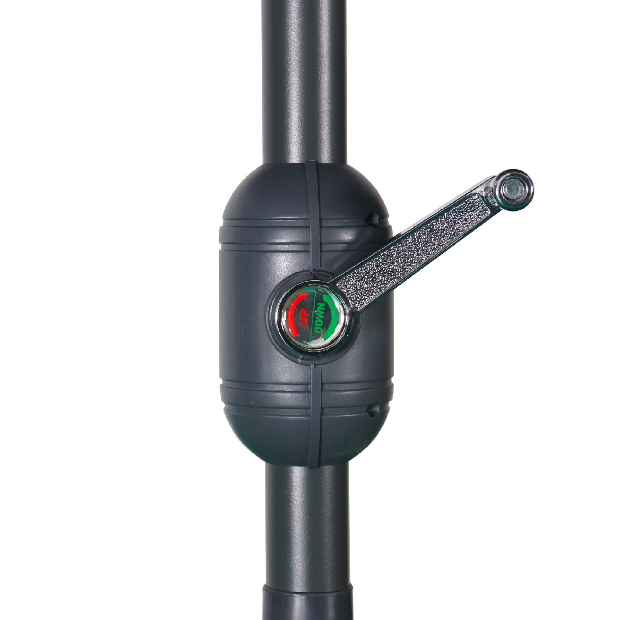 Parasol droit rectangulaire 2x3m - Touquet gris - mât central en aluminium orientable et manivelle d'ouverture TOUQUET - 5