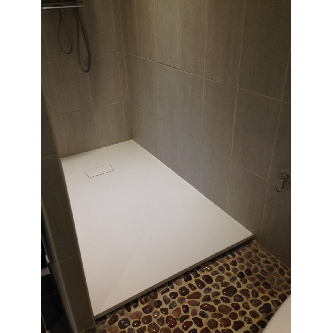 Receveur de douche 90 x 140 cm extra plat blanc PIATTO en SoliCast® surface ardoisée - 7