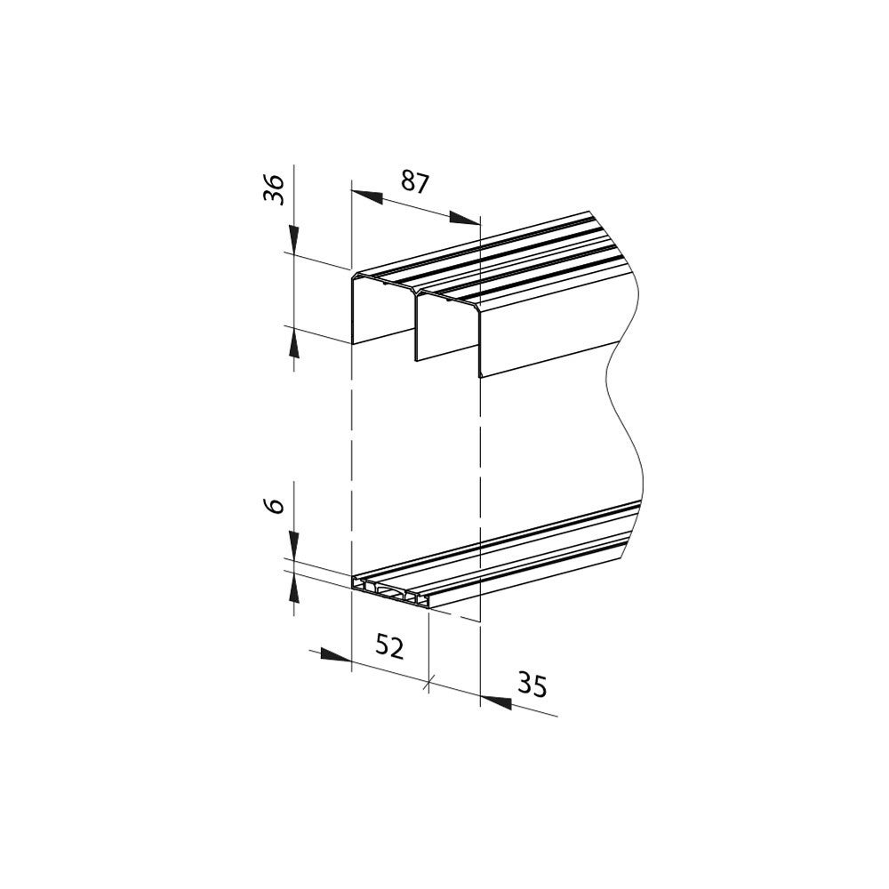 Kit SLID'UP 280 aluminium anodisé bronze pour 3 portes de placard coulissantes 18 mm - rail 3 m - 50 kg - 7